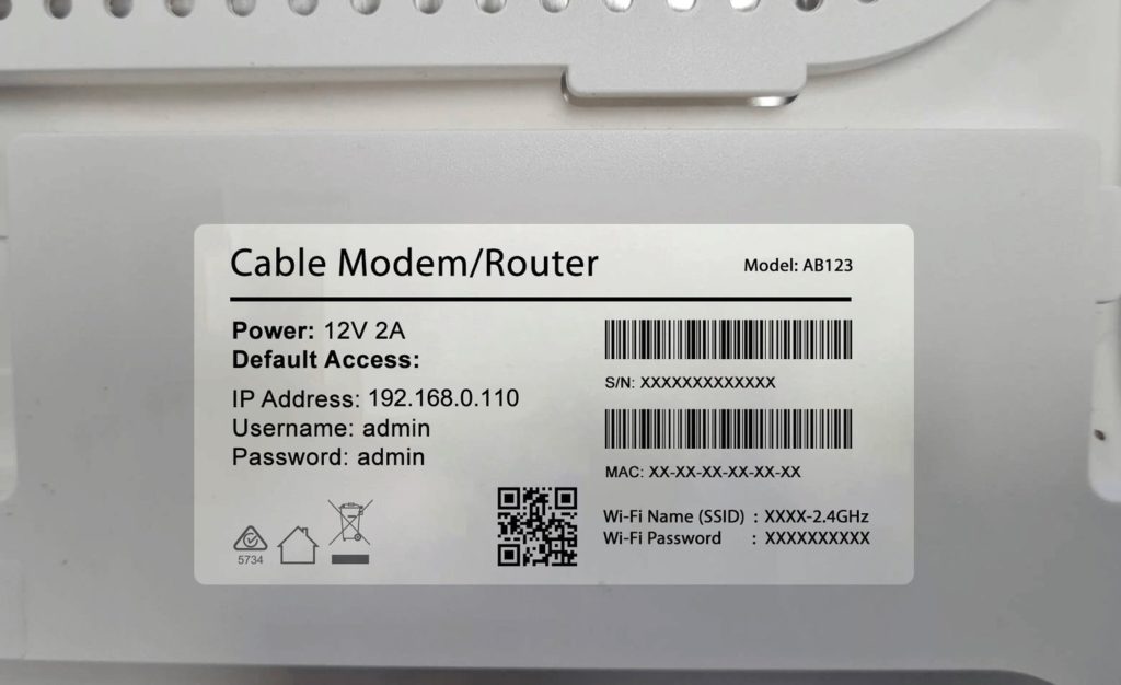 192.168.0.110 Router Admin Password